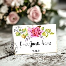 HYGRANGEA FLOWER POSTCARD TENT STYLE WEDDING PLACE CARDS or TABLE CARDS 144