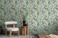 Vliestapete Dschungel Blattmuster Tropen Exotisch Blau Lila 78219-4 (3,47€/1Qm)