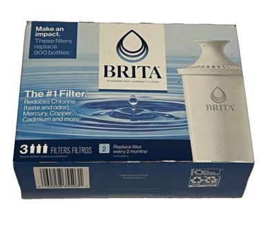 Brita Replacement Water Pitcher Filters White Standard 3 Pack New In Box