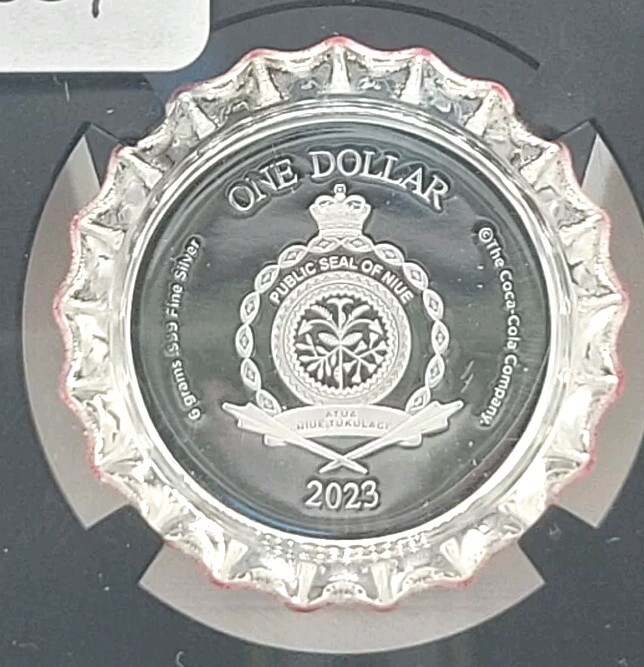 2023 Niue $1 Silver COCA-COLA Bottle Cap PF70 Ultra Cameo