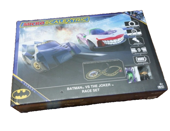 Batman vs Joker Scalextric Set Battery Powered 1:64 Scale Micro Scalextric 4+ ..