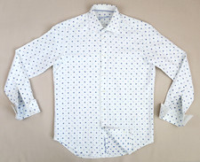 Robert Graham White Blue Floral French Cuff Classic Shirt LARGE / XL 45 Chest