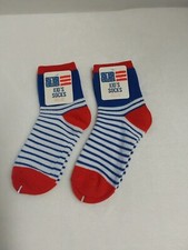 Lot X2 Story Board Kids Red, White  Blue Patriotic Ankle Socks Size 7-8.5 BNWT 