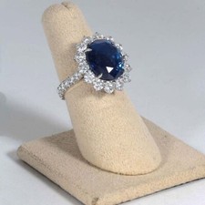 9.00 Ct Natural Sapphire Diamond Engagement B...