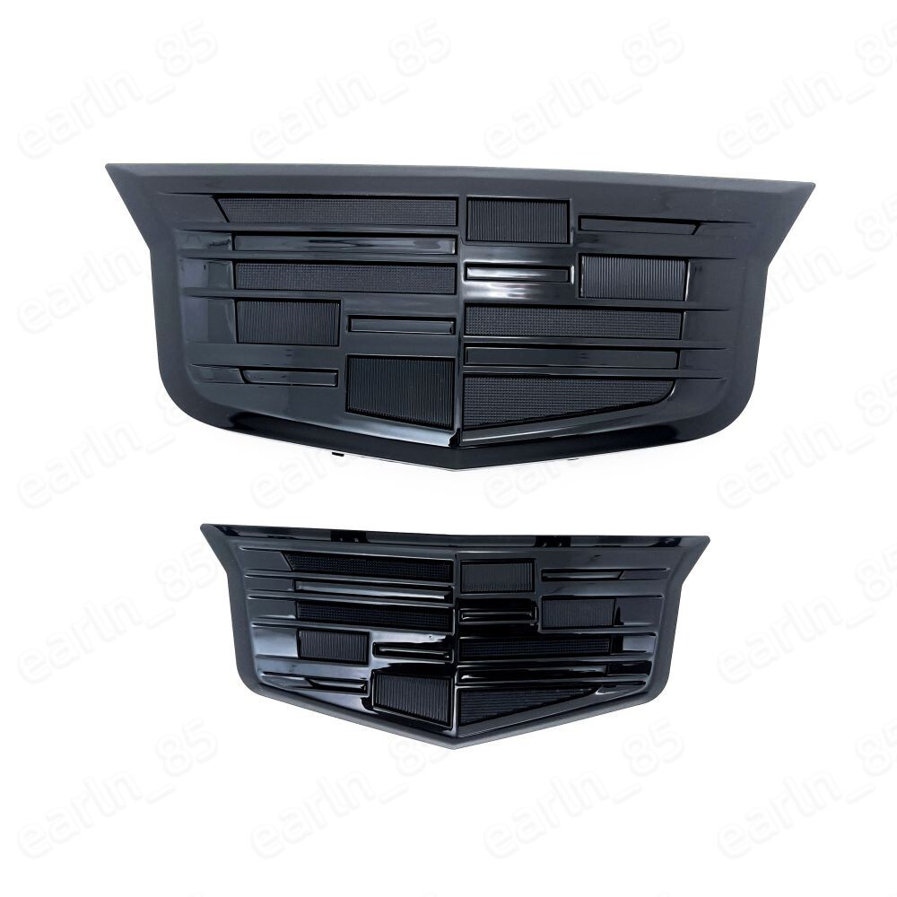 Ats Rear Emblem SET of 2 Black Color Cadillac Car Front & Rear Badge Emblem for ATS XTS ...