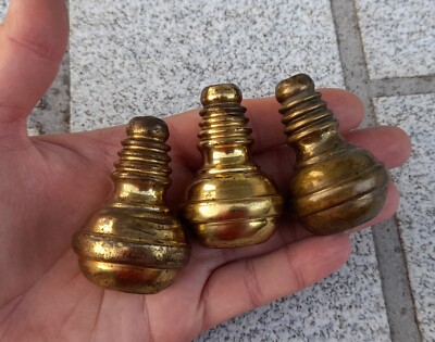 Ancienne Paire Embouts Glands en Bronze pour Embrases Rideaux 19ème