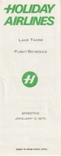 Holiday Airlines timetable 1972/01/03