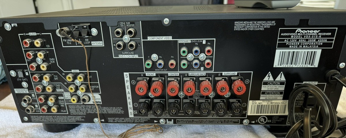 Pioneer VSX 515 6.1 Channel 660 Watt Receiver for sale online | eBay