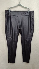 Ashley Stewart Women Leggings 26/28 Black 100% Polyurethane Straight Slim Fit