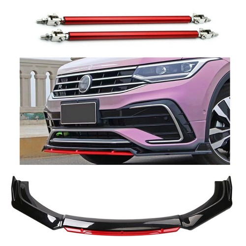 For Genesis G70 Front Bumper Splitter Spoiler Chin Body Kit +Strut Rods Glossy