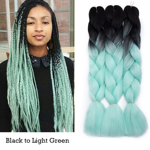 New Braid Twist Hair Expression 24" Highlight For Cosplay Ombre Pink Blue Purple - Picture 56 of 66