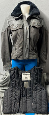 Honda For Hondaline Leather Denim Women's Motorcycle Jacket Sz: S Grey - Used