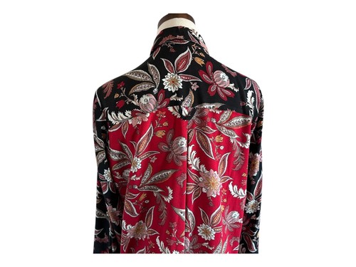 Reverly Womens Tunic Top Sz L Rose Floral Blouse BoHo Long Sleeves Artsy Hippie - Picture 4 of 22