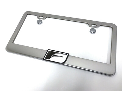 (1) 3D ''F'' Emblem LOGO STAINLESS STEEL Chrome License Plate Frame Holder (W)