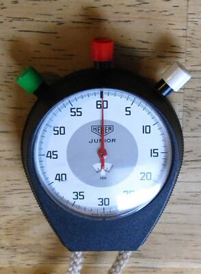 HEUER JUNIOR 60 SECOND, 10 MINUTE STOPWATCH, TESTED - EXCELLENT TIMER, GERMANY