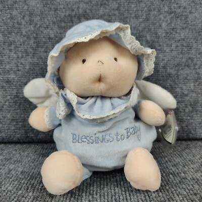 Blessings To Baby Doll Angel Blue Religious Ty Plush Tylux Soft Stuffed Toy 2004