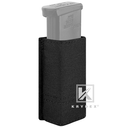 KRYDEX Tactical Double Stack Pistol Single Mag Pouch Belt / MOLLE Mounted Black - 第 1/24 張圖片