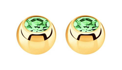 Set 2 Piercing Gioielli Vite Palle Placcato Oro IN 1,6x5mm con Zirconia Crystal - Foto 25 di 36