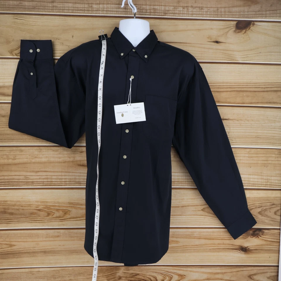 Jonathan Corey Dress Shirt Mens Sz XL (16.5) Black Cotton Button Down Collar NEW - Image 3 of 4