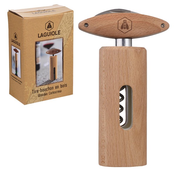 Laguiole Korkenzieher Holz Hebel WeinöFfner Mit Kapselschneider Geschenkset-image