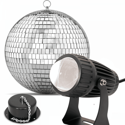 20cm Disco Mirror Ball Kit Inc Lamp Pinspot and Motor DJ Retro Party