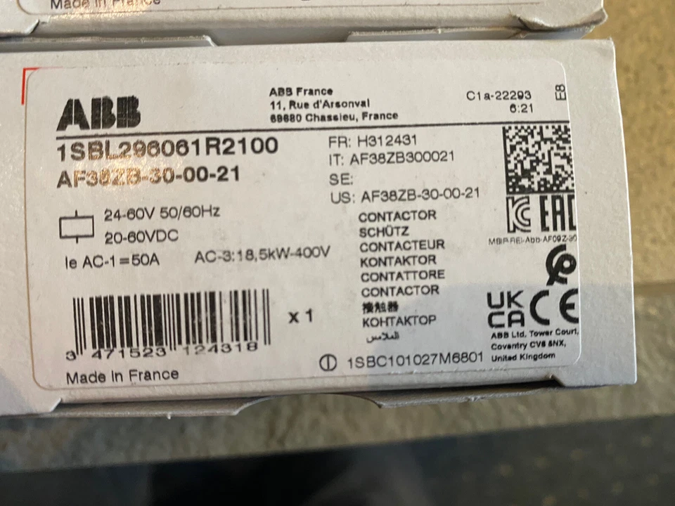 ABB AF38ZB-30-00-21 CONTACTEUR 24-60V 50/60HZ / 20-60V DC 1SBL296061R2100 - Photo 2/3