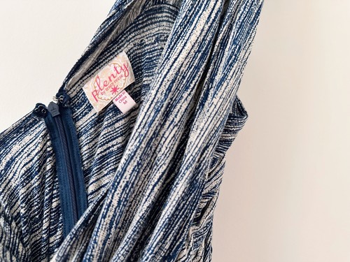 ANTHROPOLOGIE Plenty Tracy Reese jersey drape blue/white criss cross dress Sz.M - Picture 7 of 7