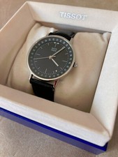 Original WATCH PEOPLE "Enno" ArmbandUHR Schwarz Silber Lederarmband GROSS 4cm