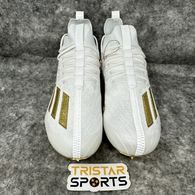 Adidas Adizero Primeknit Football Cleats Mens Size 12 White Gold