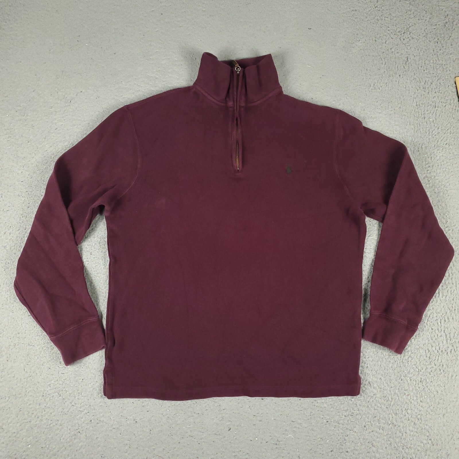 Maglione Ralph Lauren uomo piccolo bordeaux pony casual 1 4 zip pullover felpa