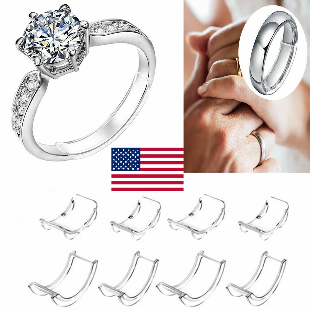 8Pcs Ring Size Adjusters Invisible Clear Ring Sizer Jewelry Fit Reducer  Guard US