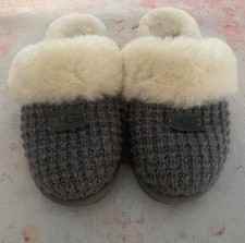 UGG Cozy Knit Charcoal Shearling Slippers Women's US size 10