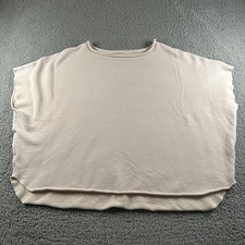 Frank Eileen Tee Lab Capelet Top Womens OS Beige Cotton Terry Boxy Sleeveless