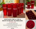 Vintage Coca-Cola Red Plastic Tumblers-Pizza Hut Style Restaurant Cups-Lot of 24
