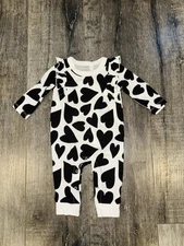 Cat & Jack Baby Girl Hearts Ruffle Romper Size 0-3 Months