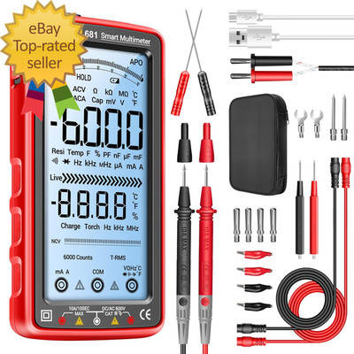 Digital Multimeter Tester Auto-Ranging TRMS 6000 Counts Voltmeter Smart Recharge