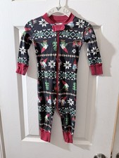 Hanna Andersson Gnome Sweet Gnome Zip Up Sleeper Pajamas Snowflakes Size 6-12m