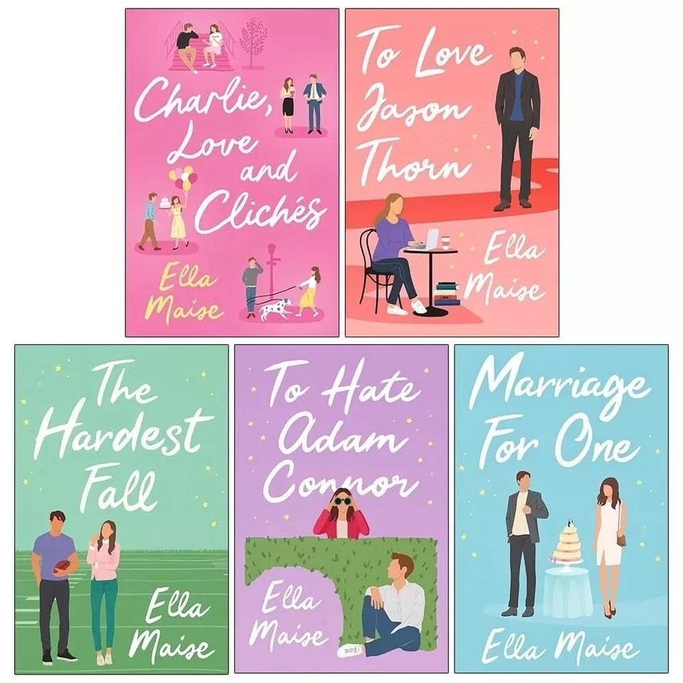 Ella Maise Collection 5 Books Set Charlie Love Cliches, Hardest Fall, Love Jason