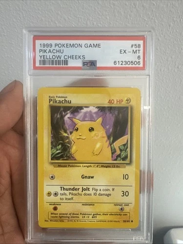 PSA 6 1999 Pokemon Game Pikachu Yellow Cheeks