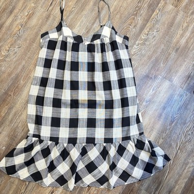 True Craft Blk/beige Check Dress Sz Med
