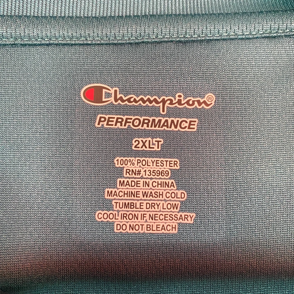 Champion Men's XX-Large T Athletic Shirt Teal Short Sleeve Gym - Image 3 of 4