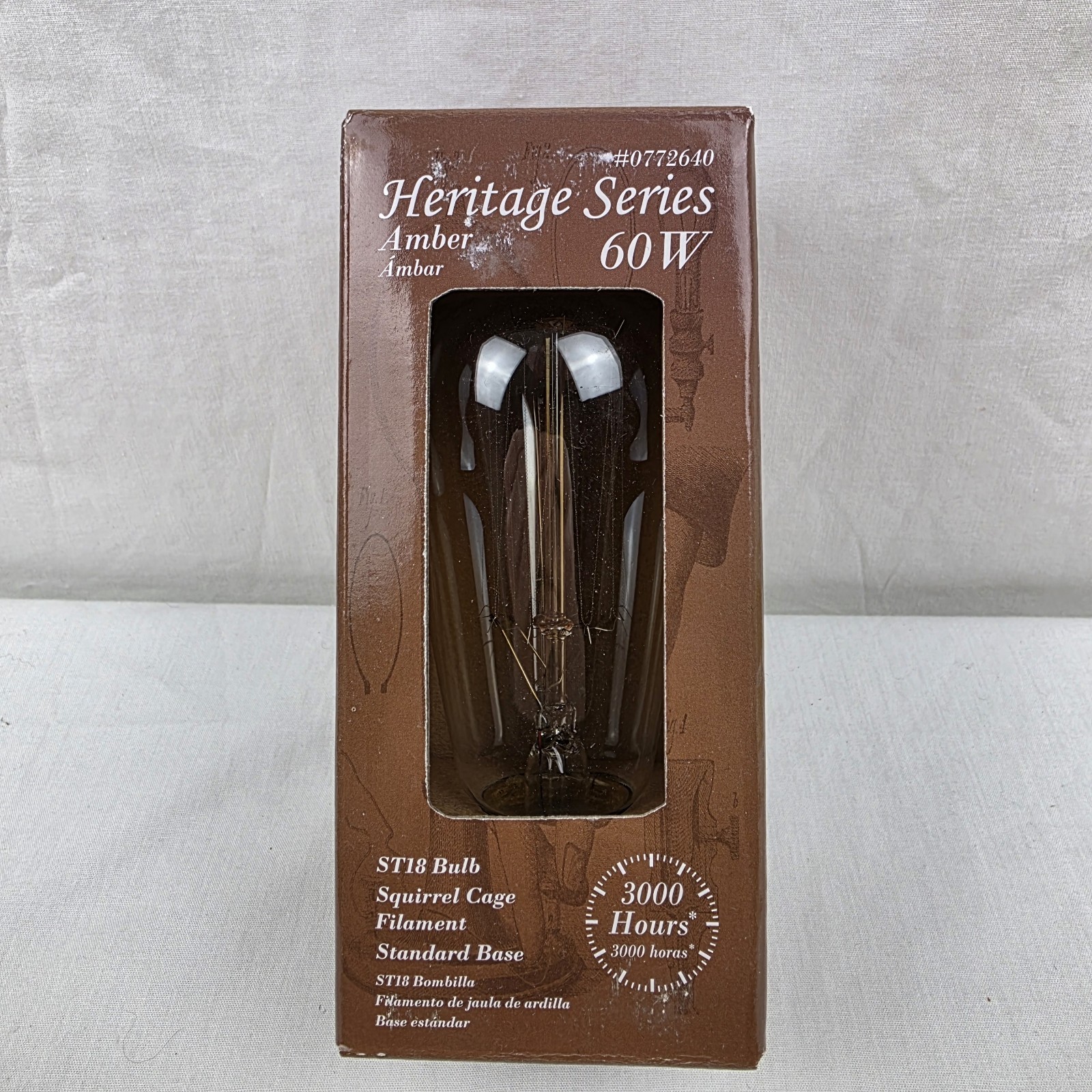 Vintage Style 60 Watt Visible Filament ST18 Amber Light Bulb
