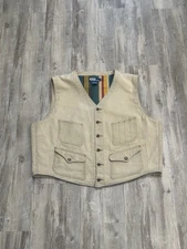 Vintage Polo Ralph Lauren Canvas Hunting Vest Serape Lined Southwestern 90s XL