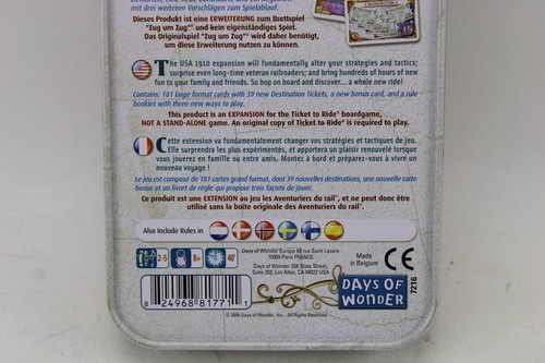 Ticket To Ride USA 1910 Expansion Tin Edition Days of Wonder 2006 - Complete! - Picture 12 of 16