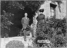 Princeton NJ Woodrow Wilson Ellen Axson c1910 porch standing portrait