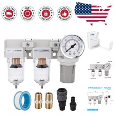 Efficient 1/4" NPT Piggyback Air Filters Pressure Regulator System - 5 Micron