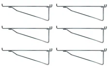 (6 Pack)10" Metal Peg Hook Shelf Brackets for 1/8" 1/4" Pegboard & Slatwall