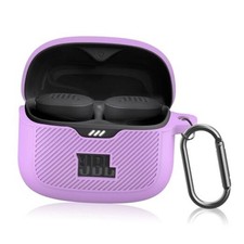 for JBL Tune Buds Case Cover, Soft Silicone Protective Earbuds Case Purple