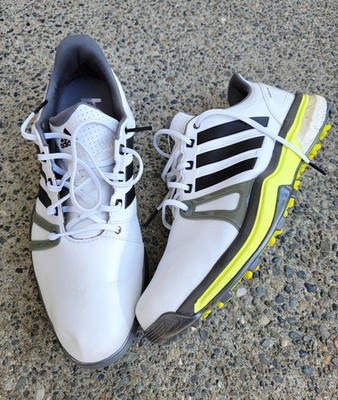 Mens Adidas adipower boost golf shoes size 10.5 White Black Yellow