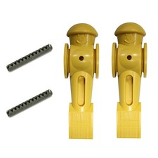 2 Yellow Foosball Men Counter Balanced Pin